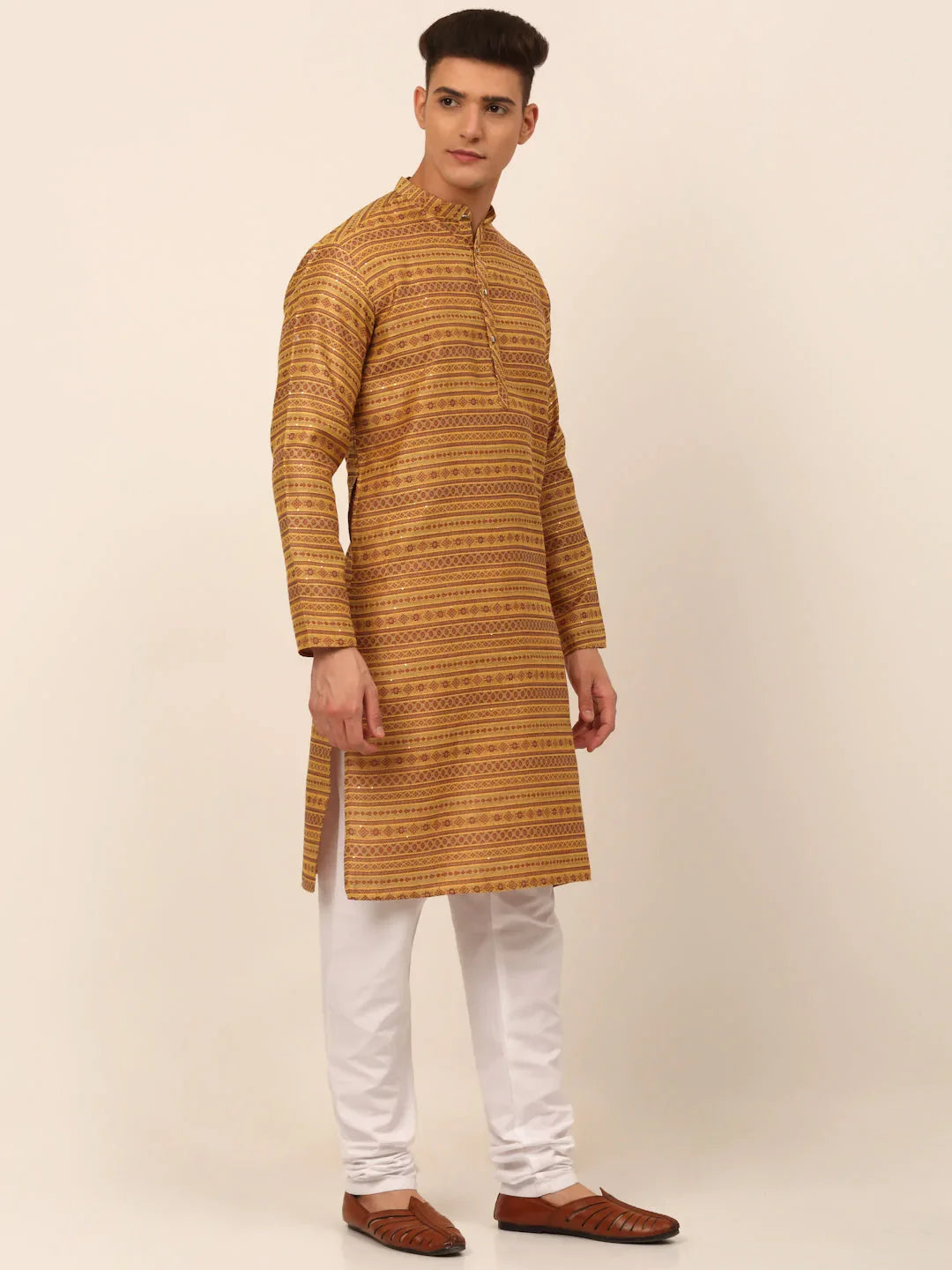 DesiQlo Men Ethnic Set - Yellow - JOKP_668Yellow_S