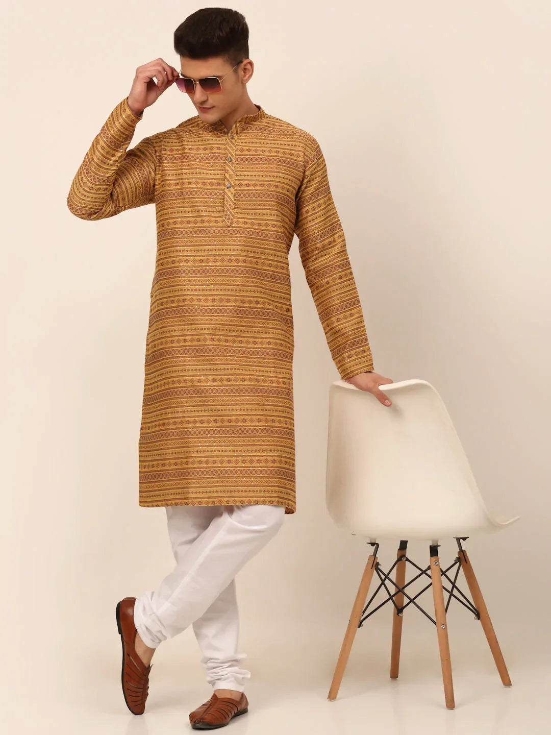 DesiQlo Men Ethnic Set - Yellow - JOKP_668Yellow_S