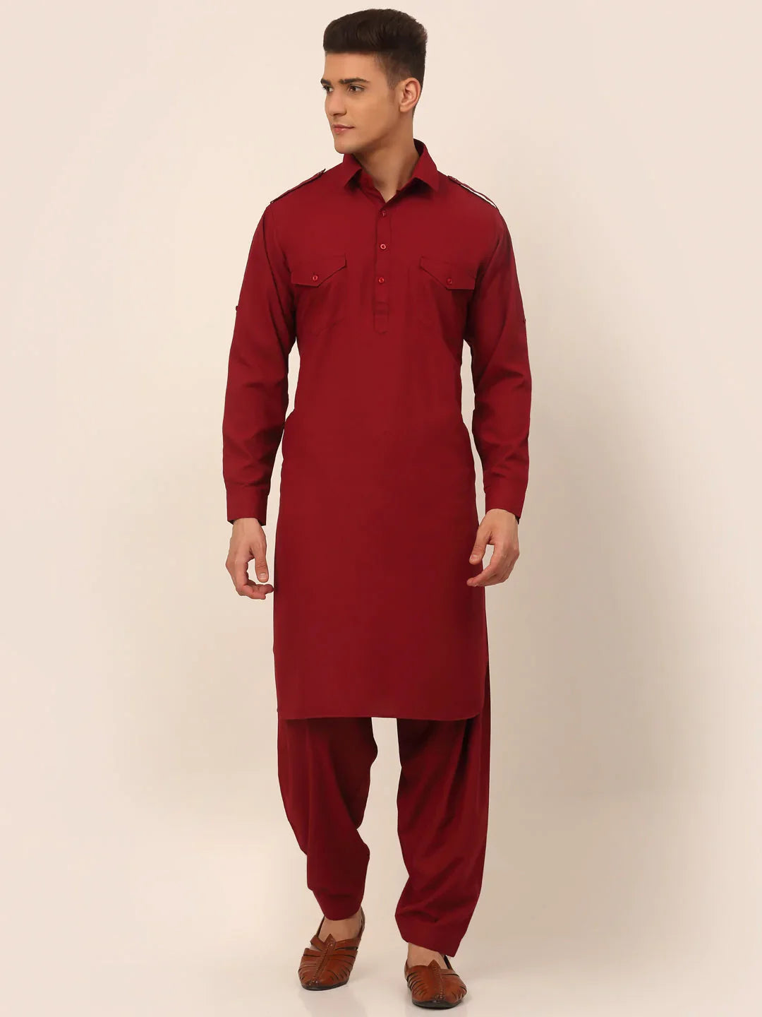 DesiQlo Men Ethnic Set - Maroon - JOKP_670Maroon_S