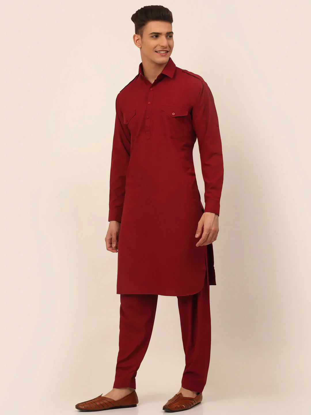 DesiQlo Men Ethnic Set - Maroon - JOKP_670Maroon_S