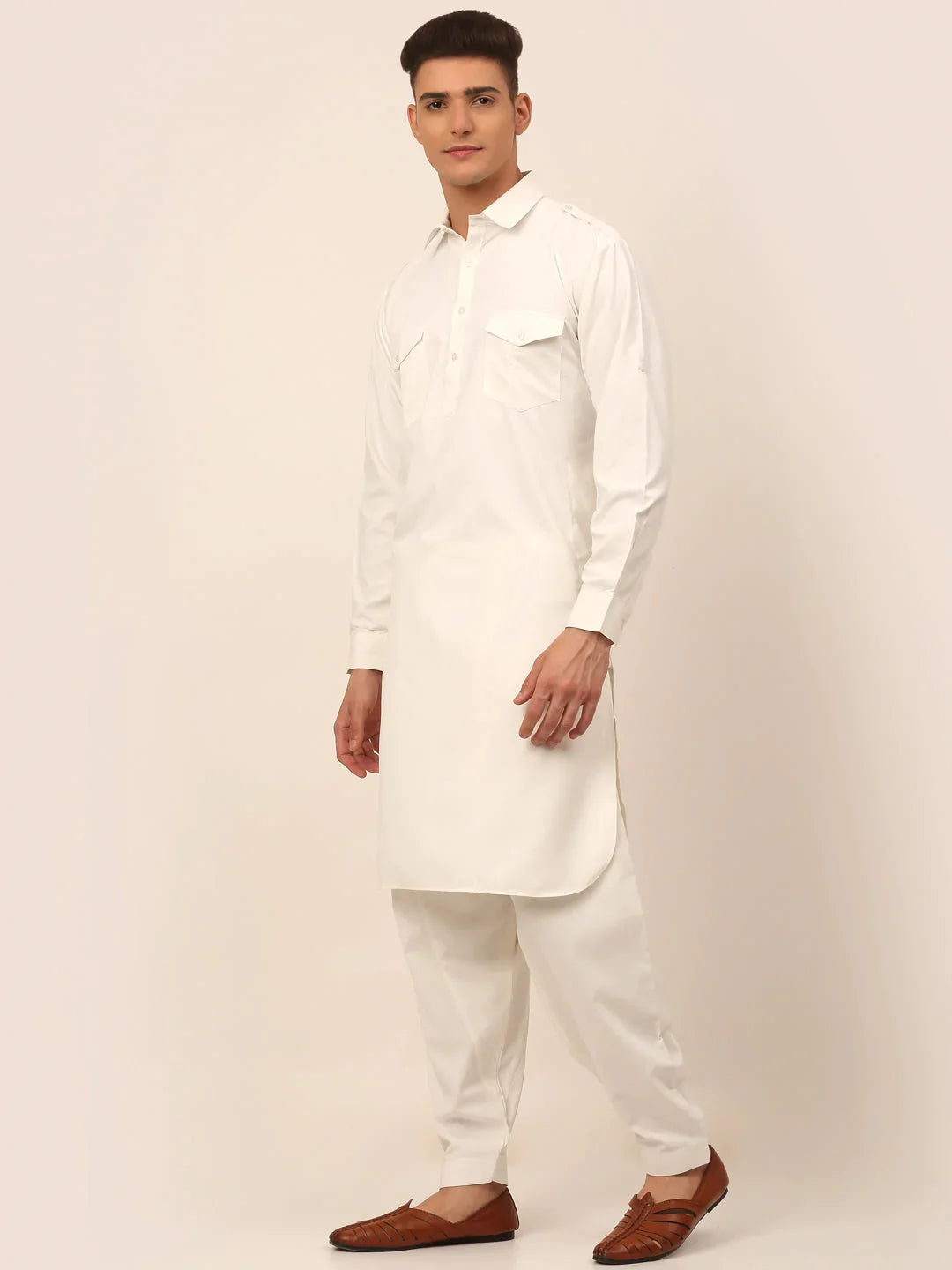 DesiQlo Men Ethnic Set - White