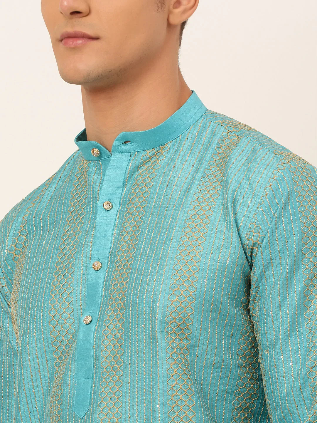 DesiQlo Men Ethnic Set - Blue - JOKP_671Sky_S