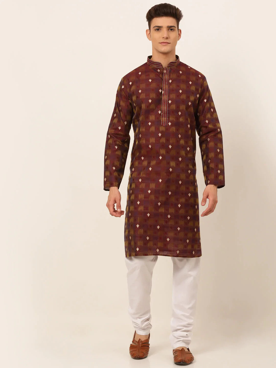 DesiQlo Men Ethnic Set - Maroon - JOKP_672Maroon_S