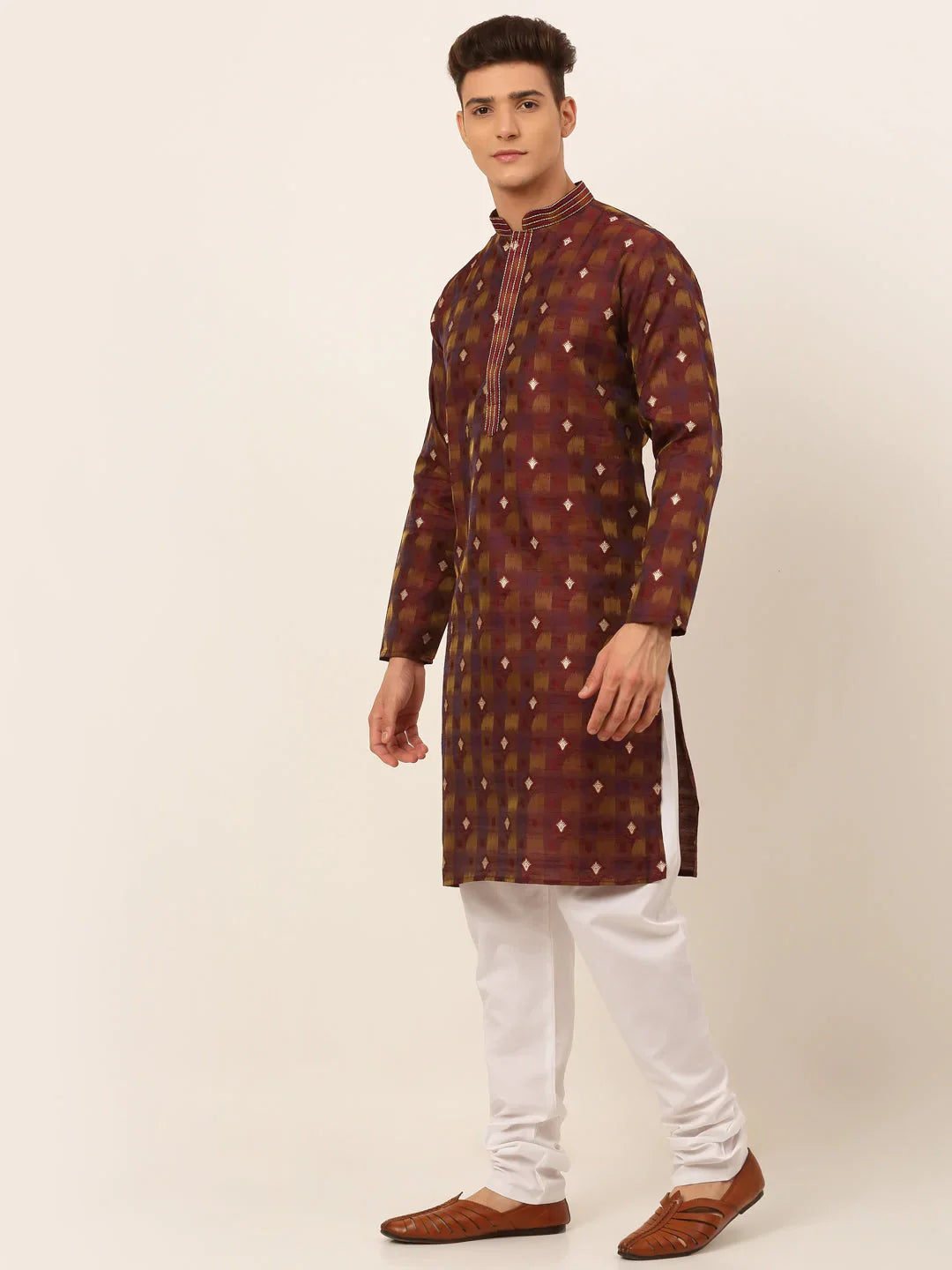 DesiQlo Men Ethnic Set - Maroon - JOKP_672Maroon_S