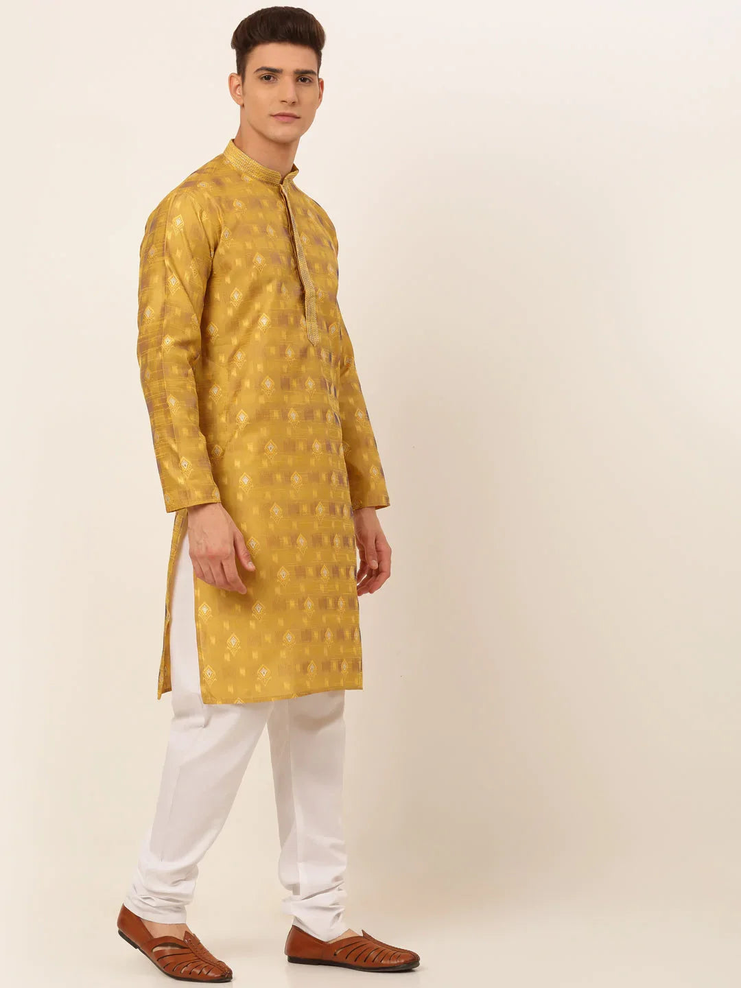 DesiQlo Men Ethnic Set - Yellow - JOKP_672Mustard_S