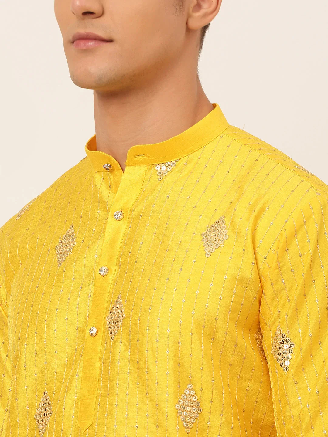 DesiQlo Men Ethnic Set - Yellow - JOKP_673Mustard_S