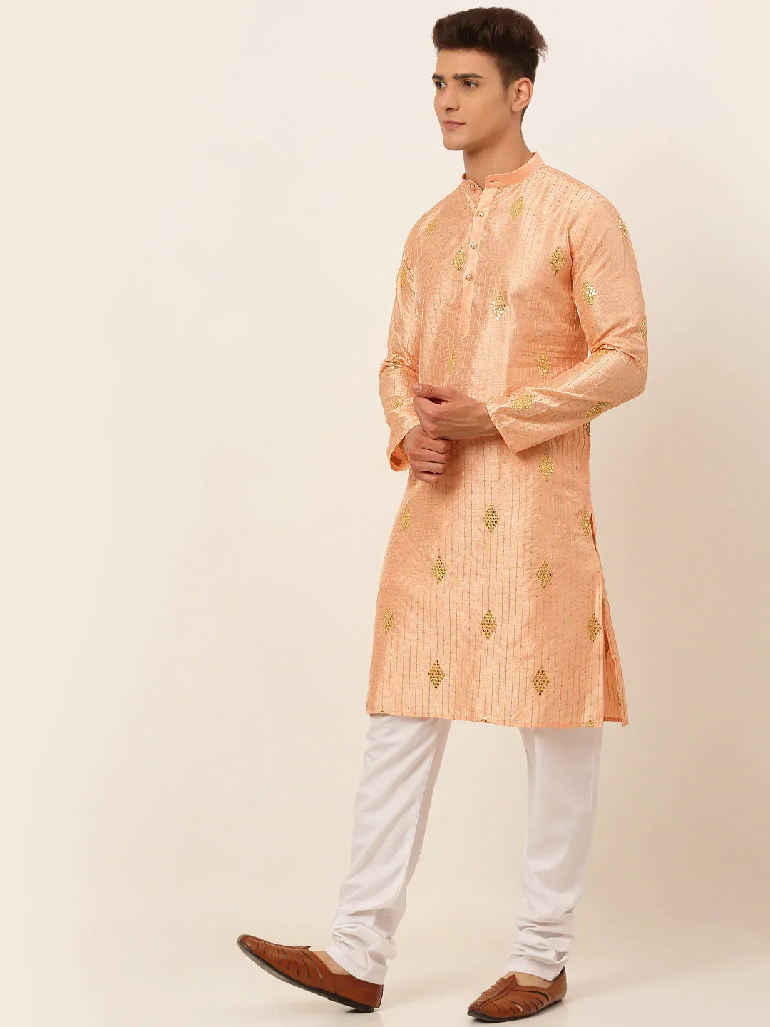 DesiQlo Men Ethnic Set - Orange