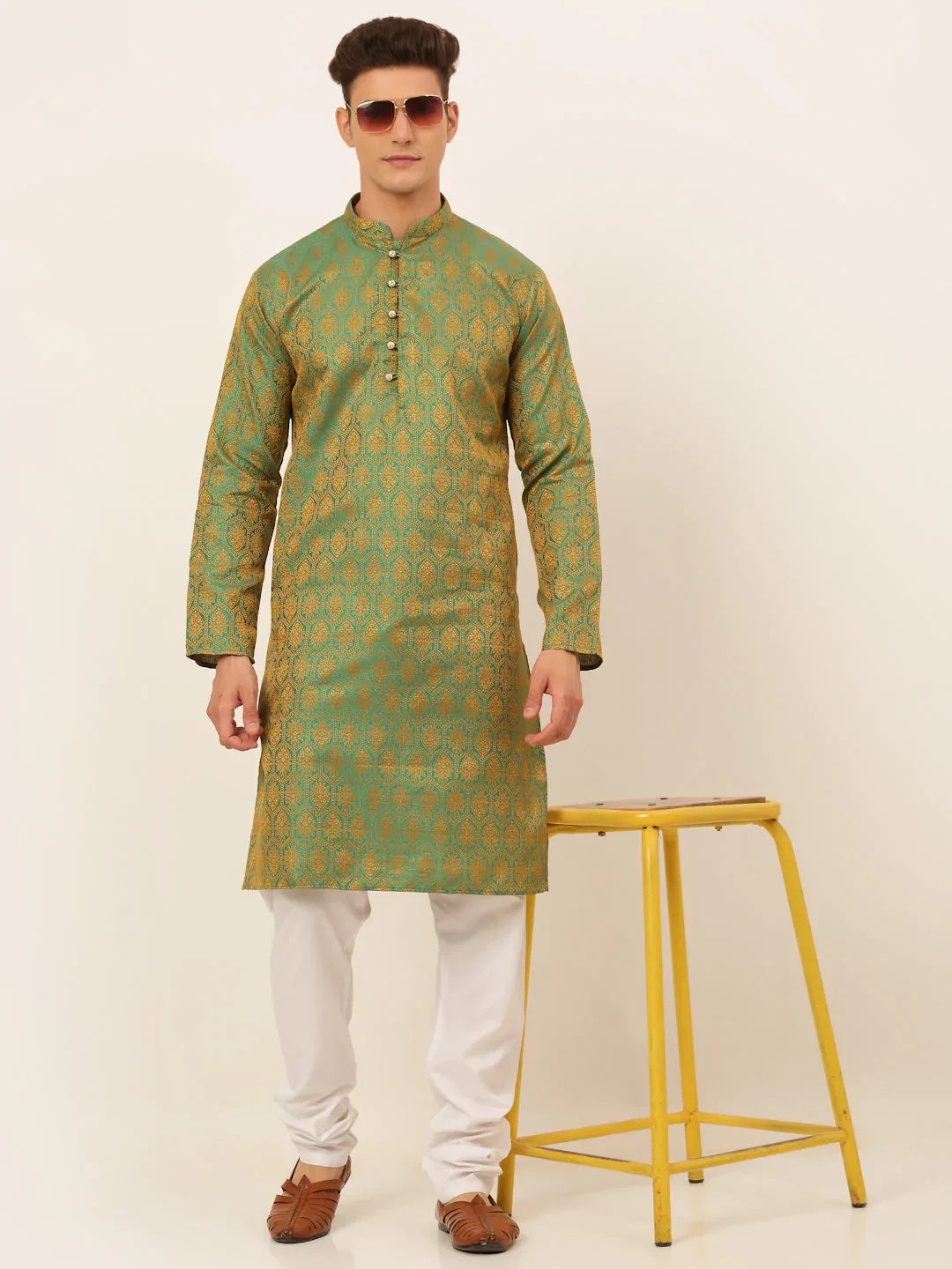 DesiQlo Men Ethnic Set - Green - JOKP_674Green_S