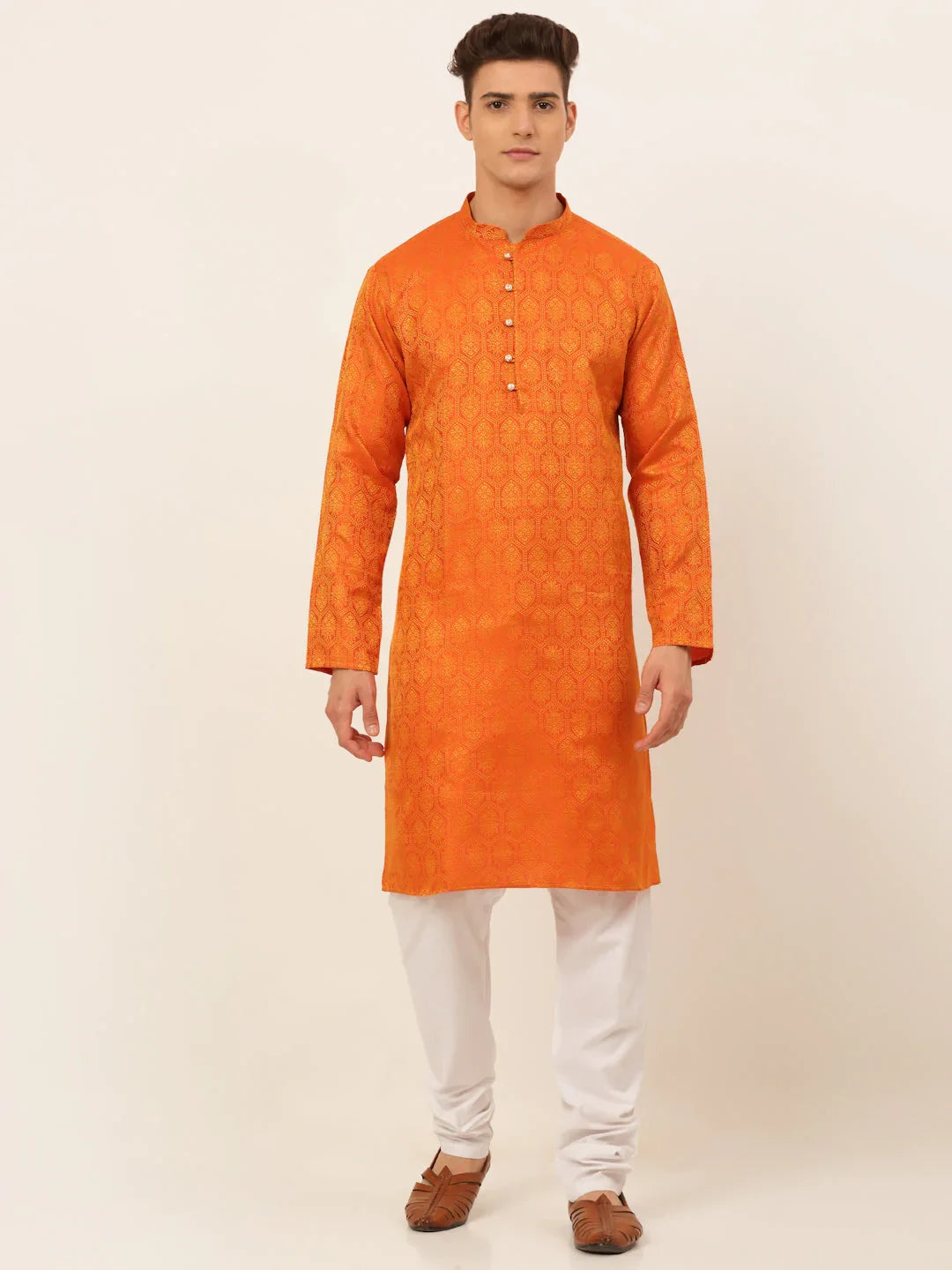 DesiQlo Men Ethnic Set - Orange - JOKP_674Orange_S