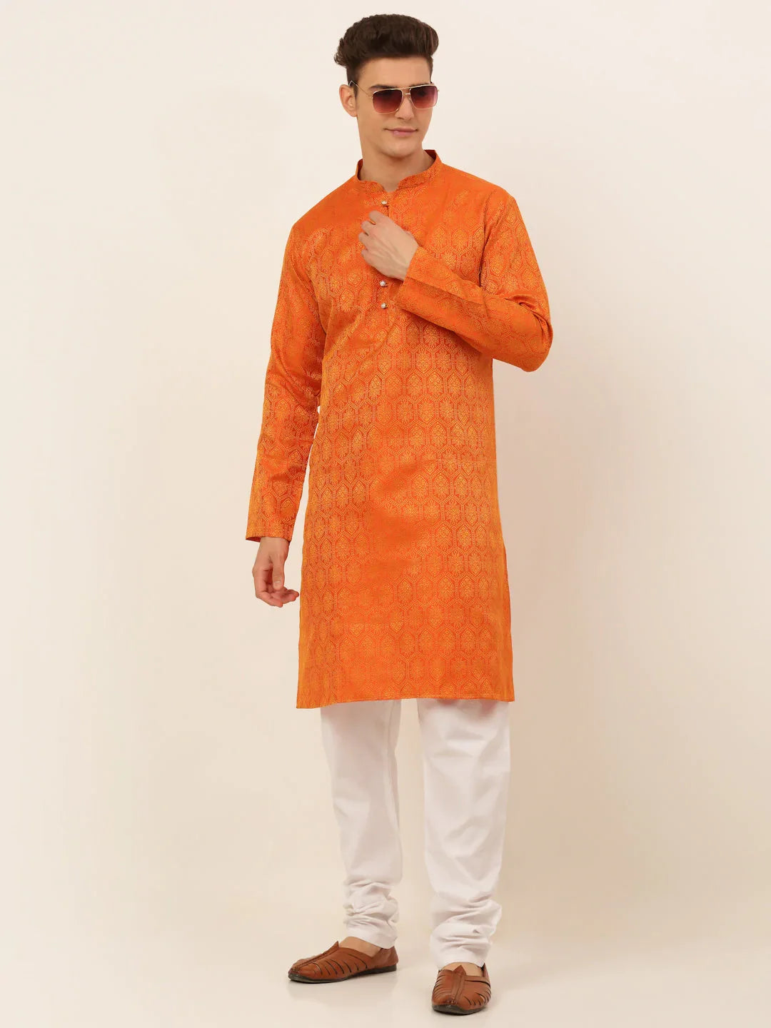 DesiQlo Men Ethnic Set - Orange - JOKP_674Orange_S