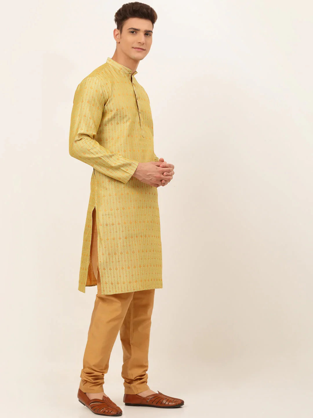 DesiQlo Men Ethnic Set - Yellow - JOKP_676Yellow_S