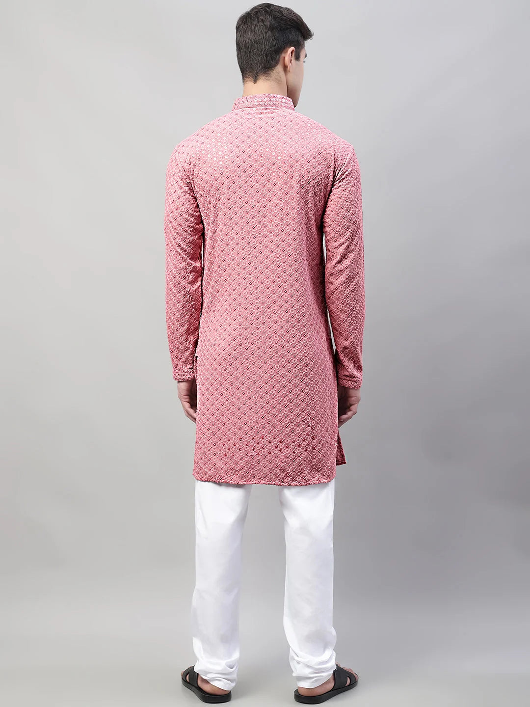 Red Chikankari Kurta Pajama Set for Men | Ethnic Wear