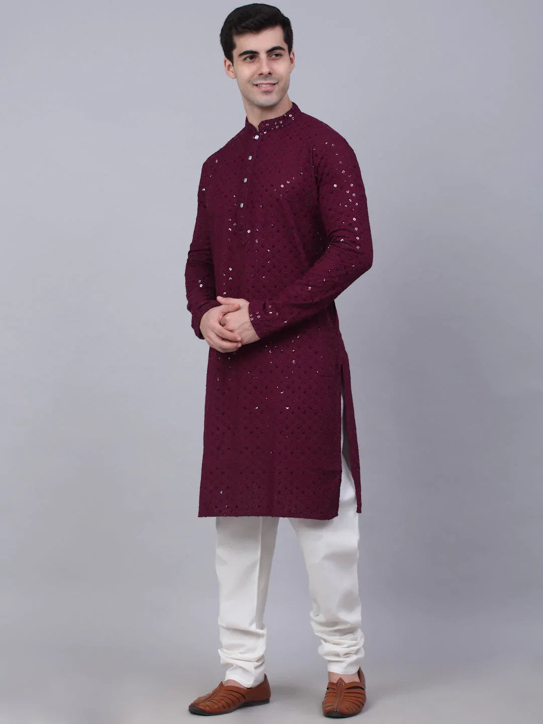 DesiQlo Men Ethnic Set - Purple - JOKP_678Purple_S