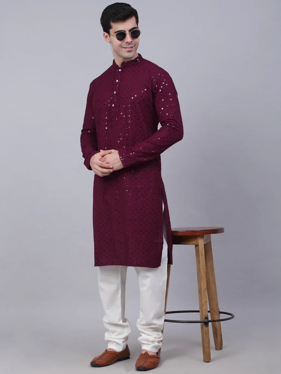 DesiQlo Men Ethnic Set - Purple - JOKP_678Purple_S
