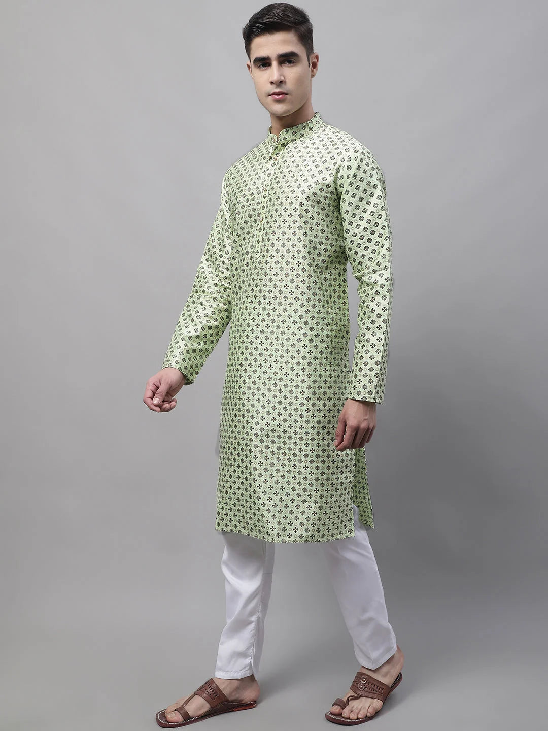 Pista Green Kurta Pajama Set | Mens Kurta Pajama Collection