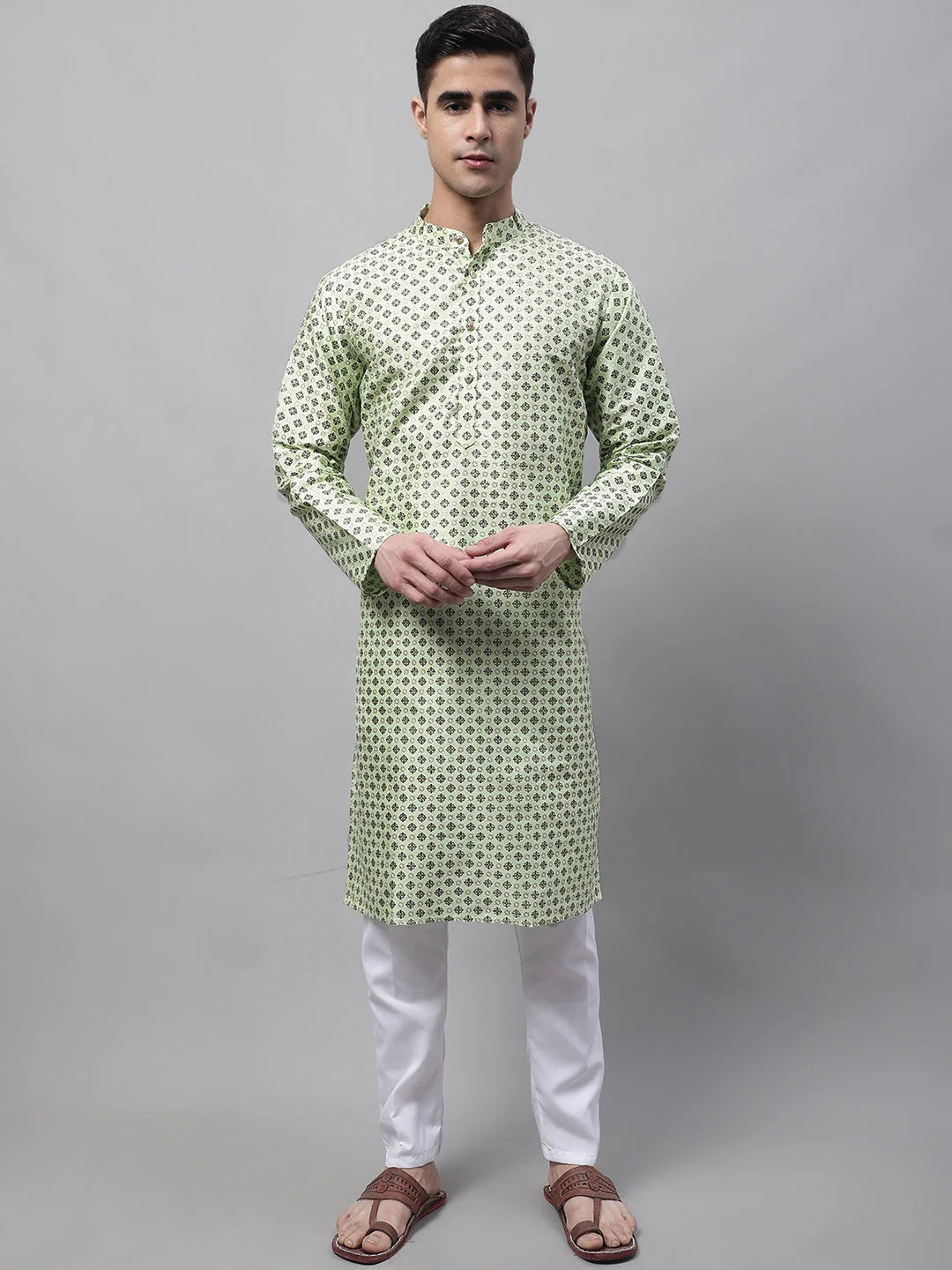 Pista Green Kurta Pajama Set | Mens Kurta Pajama Collection