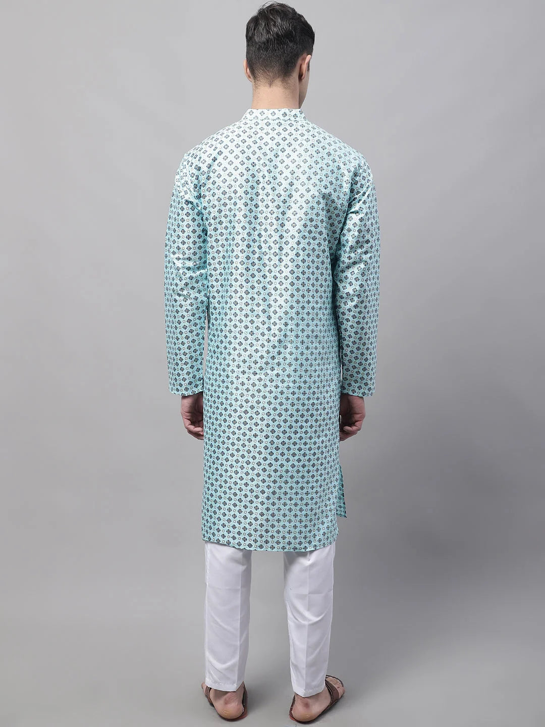 Sky Blue Kurta Pajama Set | Cotton Mens Kurta Pajama