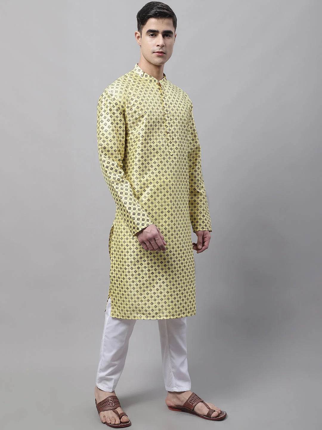 Yellow Kurta Pajama Set | Cotton Mens Kurta Pajama Styles