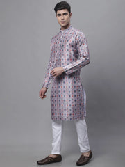 Men's Blue Digital Printed Kurta Pyjama Set