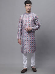 Men's Blue Digital Printed Kurta Pyjama Set