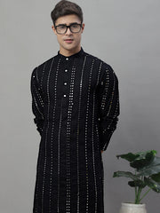 Men's Embroidered Mirror Work Kurtas-KO-694