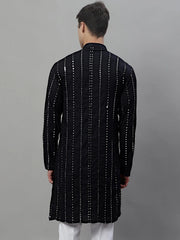 Men's Embroidered Mirror Work Kurtas-KO-694