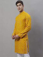Men Styled Embroidered Mirror Work Kurtas-KO-694