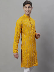 Men Styled Embroidered Mirror Work Kurtas-KO-694