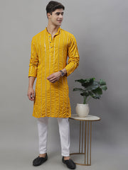 Men Styled Embroidered Mirror Work Kurtas-KO-694