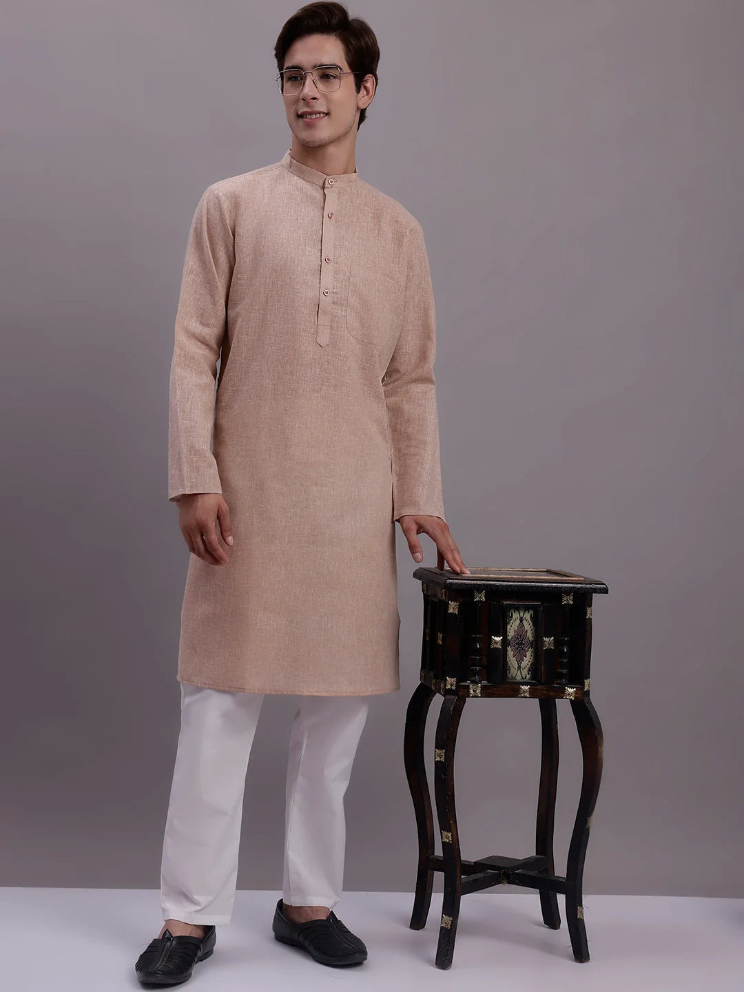 Men's Solid Cotton Kurta Pajama Set | Elegant Ethnic Wear