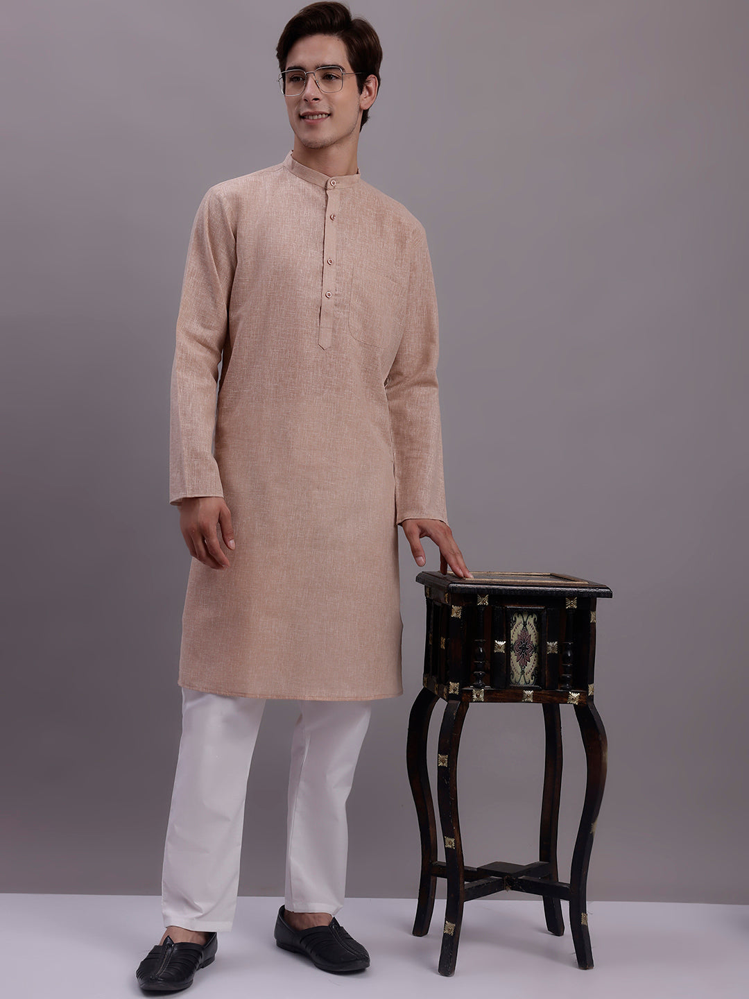 Men's Solid Cotton Kurta Pajama Set | Elegant Ethnic Wear