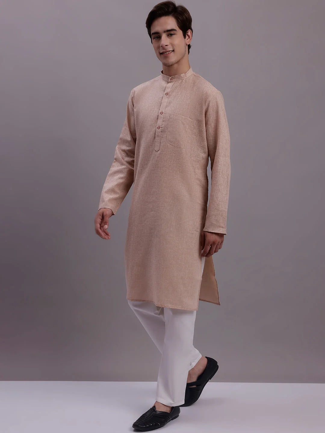 Men's Solid Cotton Kurta Pajama Set | Elegant Ethnic Wear