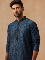 Embroidered & Sequins Straight Kurta with Pyjamas ( JOKP B-P 5205 B-P 5205Peacock )