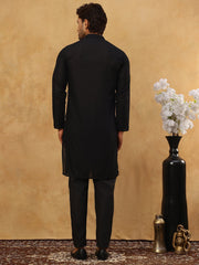 Men’s Ethnic Chikankari Kurta Pyjama ( JOKP B-P 561Black )