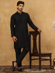 Men’s Ethnic Chikankari Kurta Pyjama ( JOKP B-P 561Black )