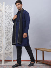 Sequins Embroidered Kurta Pyjama and Dupatta for Men-JOKP-DM-B1