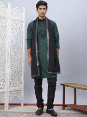 Sequins Embroidered Kurta Pyjama and Dupatta Set for Men-JOKP-DM-B1
