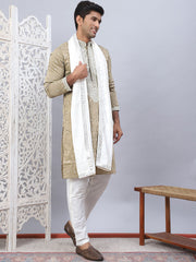 Sequin Embroidered Kurta Pyjama With Dupatta Set-JOKP-DM-W1