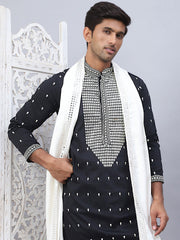 Sequins Embroidered Kurta Pyjama With Dupatta Set-JOYKP-DM-W1