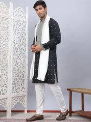 Sequins Embroidered Kurta Pyjama With Dupatta Set-JOYKP-DM-W1