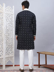 Sequins Embroidered Kurta Pyjama With Dupatta Set-JOYKP-DM-W1