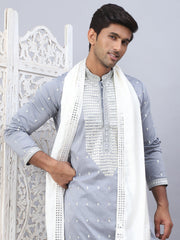 Sequins Embroidered Kurta Pyjama With Dupatta Set-JOKP-DM-W1E