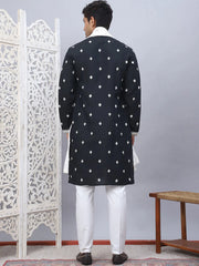 Embroidered & Sequin Cotton Blend Kurta Pyjama With Dupatta Sets-JOKP-DM-W1