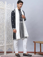 Embroidered & Sequin Cotton Blend Kurta Pyjama With Dupatta Sets-JOKP-DM-W1
