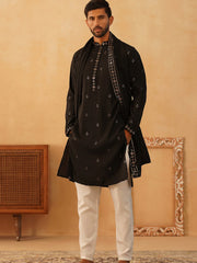 Embroidered & Sequin Kurta Pyjama With Dupatta-JOKP-DJ