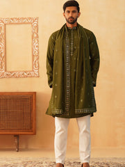 Embroidered & Sequin Kurta Pyjama With Dupatta-JOKP-DT