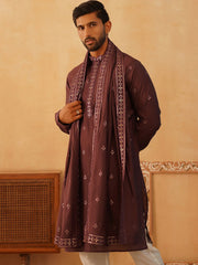 Embroidered & Sequin Kurta Pyjama With Dupatta-JOKP-DR