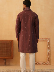 Embroidered & Sequin Kurta Pyjama With Dupatta-JOKP-DR