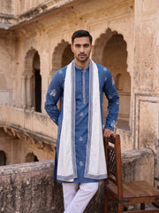 Embroidered & Sequin Kurta Pyjama With Dupatta ( JOKP P D 5091Teal )