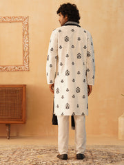 Embroidered & Sequin Kurta Pyjama With Dupatta-JOKP-D